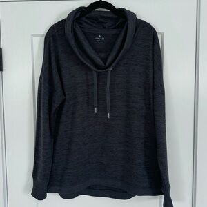 Athleta | Women’s Blissful Cowl Neck Hoodie Top | Size L | Charcoal Gray Heather